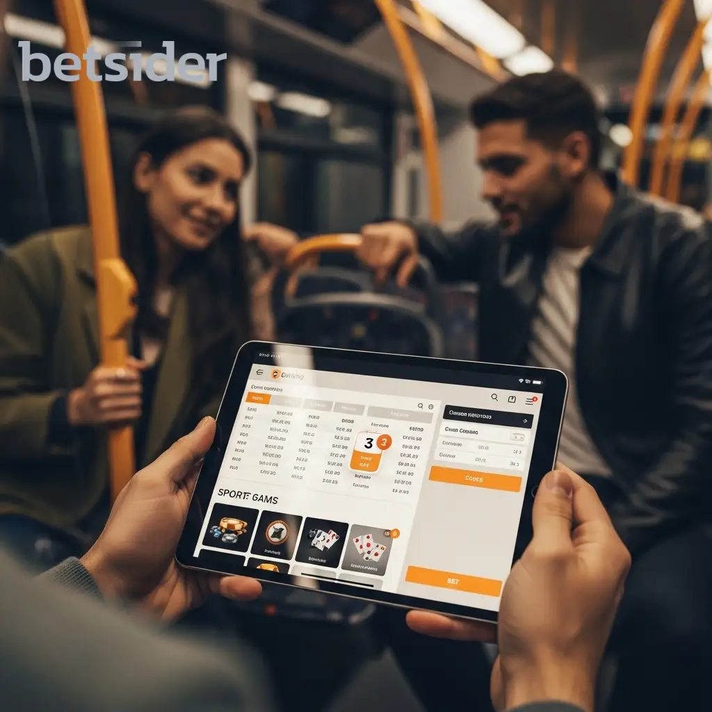 Person platziert eine Live-Wette unterwegs auf dem Smartphone